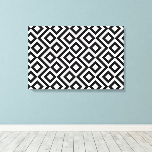 Zwart-witte mander canvas afdruk (Insitu (Houten vloer))