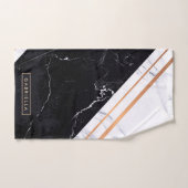 Zwart-witte marmer bad handdoek (Handdoek)