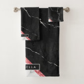 Zwart-witte marmer bad handdoek (Insitu)