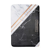 Zwart-witte marmer badmat (Voorkant Verticaal)