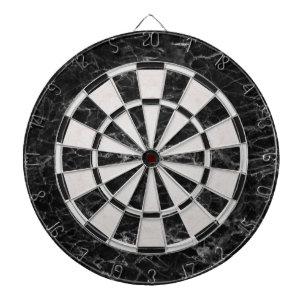 Zwart-witte marmer Elegant Classic Dartbord