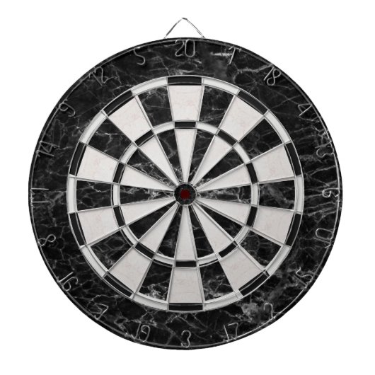 Zwart-witte marmer Elegant Classic Dartbord (Voorkant)