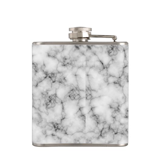 Zwart-witte marmer heupfles (Achterkant)