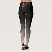 Zwart-witte marmer leggings (Achterkant)