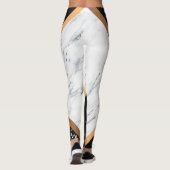 Zwart-witte marmer leggings (Achterkant)