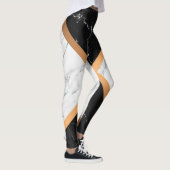 Zwart-witte marmer leggings (Rechts)