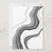 Zwart-witte marmer met fluid Art Weddenschap Kaart (Achterkant)
