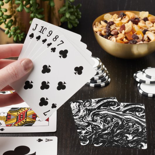 Zwart-witte marmer pokerkaarten (Insitu)