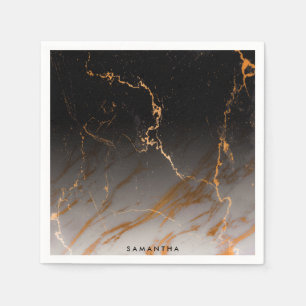 Zwart-witte marmer servet