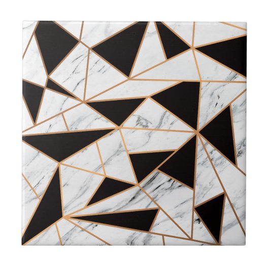 Zwart-witte marmer tegeltje (Voorkant)