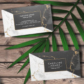 Zwart-witte marmer visitekaartje