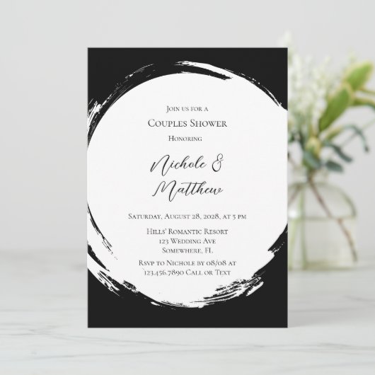 Zwart-witte, minimalistische koppels schoeisel kaart (Staand voorkant)