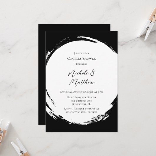 Zwart-witte, minimalistische koppels schoeisel kaart (Voorkant / Achterkant in situ)