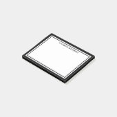 Zwart Witte Minimalistische Monogram Post-it® Notes (Schuin)