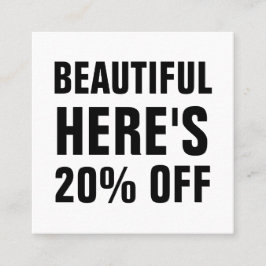 Zwart-witte minimalistische trendbuis eenvoudig kortingskaartje