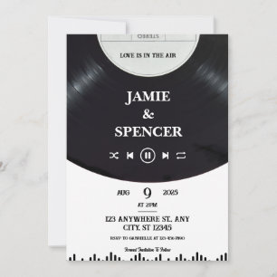 Zwart Witte Minimalistische Vinylplaat Bewaar De D Kaart