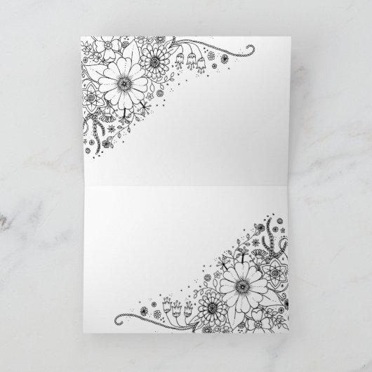 Zwart-witte modderbloemen kleur in Afbeelding Kaart (Binnen)