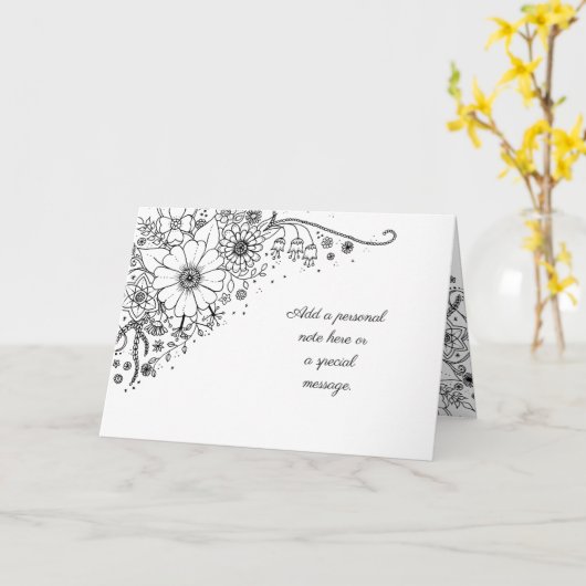 Zwart-witte modderbloemen kleur in Afbeelding Kaart (Gele Bloem)