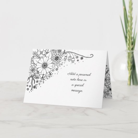 Zwart-witte modderbloemen kleur in Afbeelding Kaart (Voorkant)