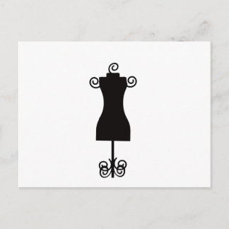 Zwart-witte Mode Dress Mannequin Briefkaart