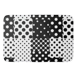Zwart Witte Mode Stippen Stijl Design  Badmat
