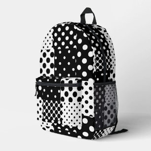 Zwart Witte Mode Stippen Stijl Design Bedrukte Rugzak