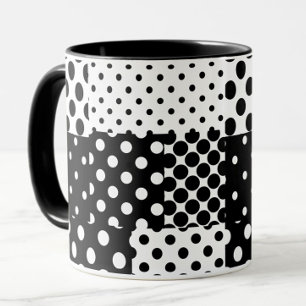 Zwart Witte Mode Stippen Stijl Design  Mok