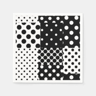 Zwart Witte Mode Stippen Stijl Design  Servet