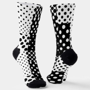 Zwart Witte Mode Stippen Stijl Design Sokken