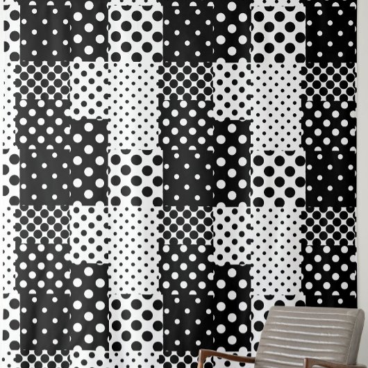 Zwart Witte Mode Stippen Stijl Design Stof