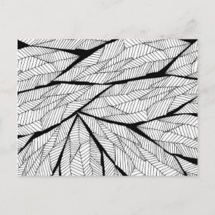 Zwart-witte, moderne Abstracte geometrische blader Briefkaart