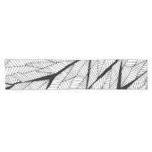 Zwart-witte, moderne Abstracte geometrische blader Korte Tafelloper (Horizontaal)