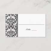 Zwart-witte moderne Damask | Weddenschap Plaatskaartje (Voorkant)