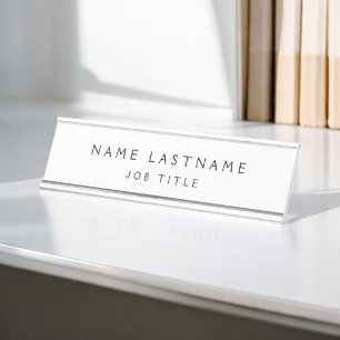 Zwart-witte, moderne, elegante professionele klas bureau naambordje