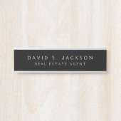 Zwart-witte, moderne, elegante professionele klas deurbordje (Voorkant)