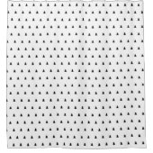 Zwart-witte, moderne kerstpine minimaal douchegordijn (Voorkant)