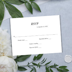 Zwart Witte Moderne Minimalistische Trouw RSVP kaa