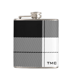 Zwart Witte Moderne Plaid Beginletters Preppy Chic Heupfles
