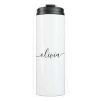 Zwart Witte Moderne Script Meisjesachtig Monogram