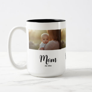Zwart Witte Moeder Oprichtingsjaar 3 Foto Nieuw Mo Tweekleurige Koffiemok