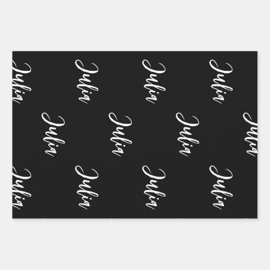 Zwart-witte monarchvlinders monogram inpakpapier vel (Voorkant)