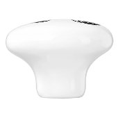 Zwart-witte monoboogvlinder keramische knop (Zijkant)