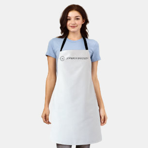 Zwart Witte Monogram Aangepaste Naam Cadeau Schort