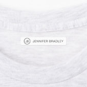 Zwart Witte Monogram Persoonlijke Kleding Naam Labels (Aangebracht)