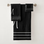 Zwart-witte monogrammen bad handdoek (Insitu)