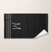 Zwart-witte monogrammen bad handdoek (Handdoek)