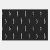 Zwart-witte monogrammen inpakpapier vel (Voorkant 2)
