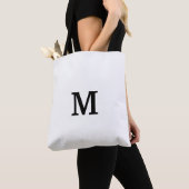 Zwart-witte monogramtassen tas voor bruidsmeisje (Dichtbij)