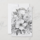 Zwart-witte monotone witte rozen gouden lijst save the date (Voorkant)