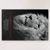 Zwart-witte Motivatie determinatie-ion art Legpuzzel (Horizontaal)